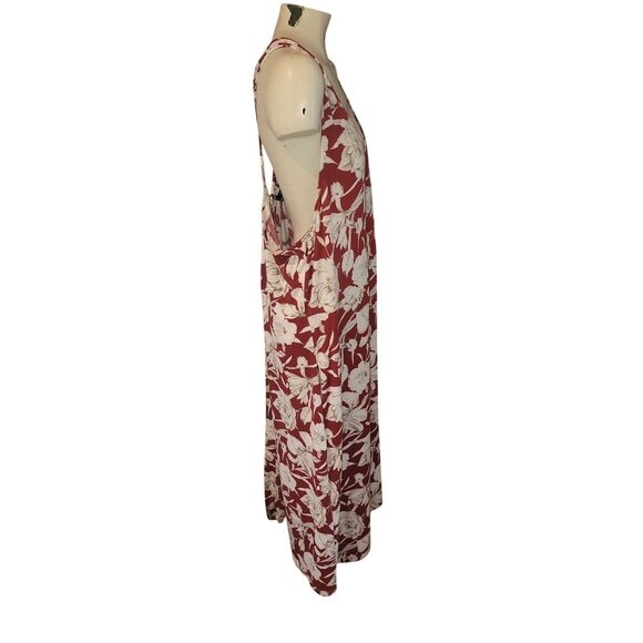 Suzanne Betro‎ Floral Maxi Dress Sleeveless Red & White Lightweight Womens 2X - Picture 2 of 5